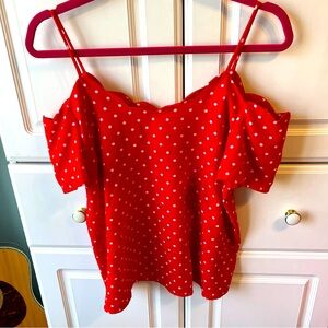 Red & White Polka Dot Top Monteau